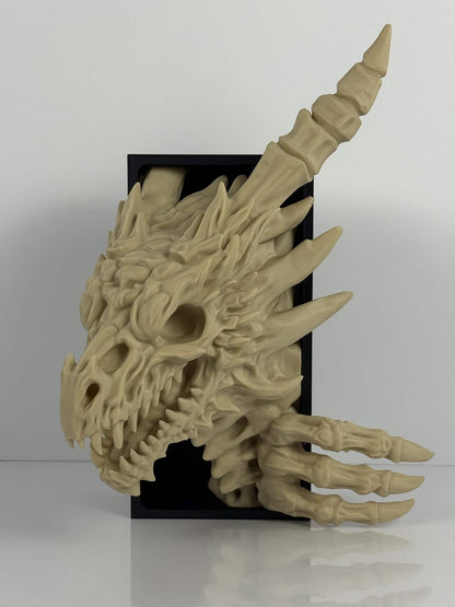 Skeleton Dragon Book Nook | Fantasy Bookshelf Decor